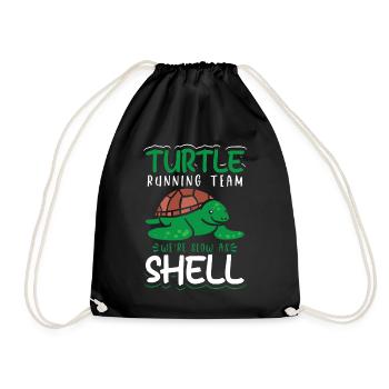 Turtle Running Team We're Slow As Shell - Turnbeutel - Schwarz - Vorne