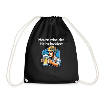Beer - Today the helmet is painted Toast - Drawstring Bag - black - Front