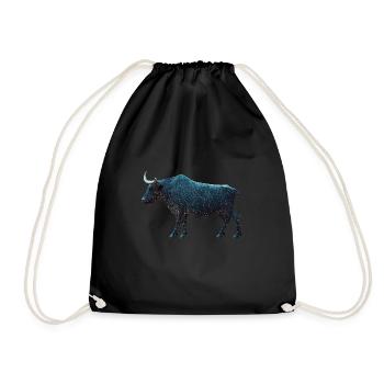 Le taureau boursier comme polygone avec un haut niveau de détail - Sac de sport léger - noir - Devant