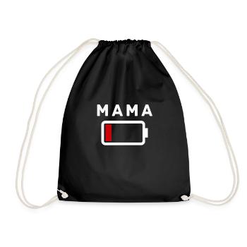 Mutter Familie Akku Leer Geschenk - Turnbeutel - Schwarz - Vorne