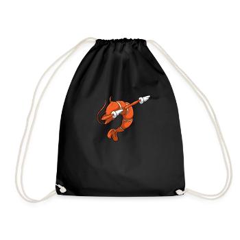 Dab Shrimp Dabbing Shrimp Funny Victory Pose Cancer - Drawstring Bag - black - Front