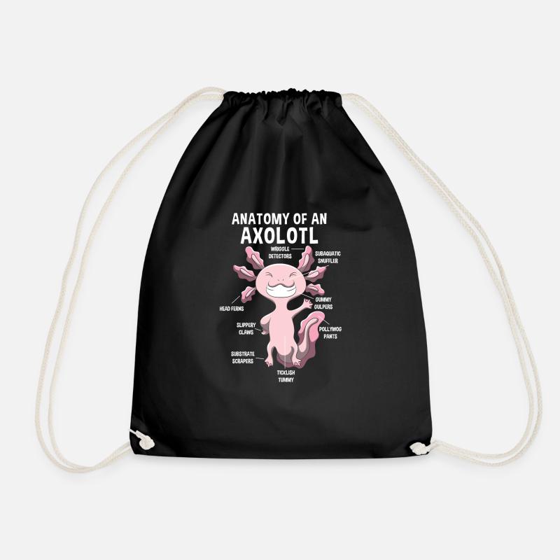 Anatomie eines Axolotls Lehrer Geschenk - Turnbeutel - Schwarz