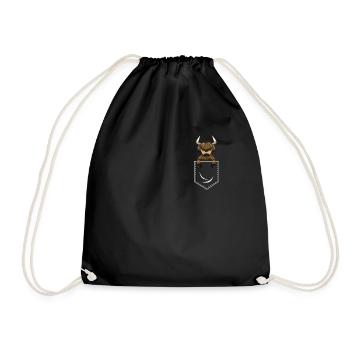 Vache Highland dans la poche - Sac de sport léger - noir - Devant