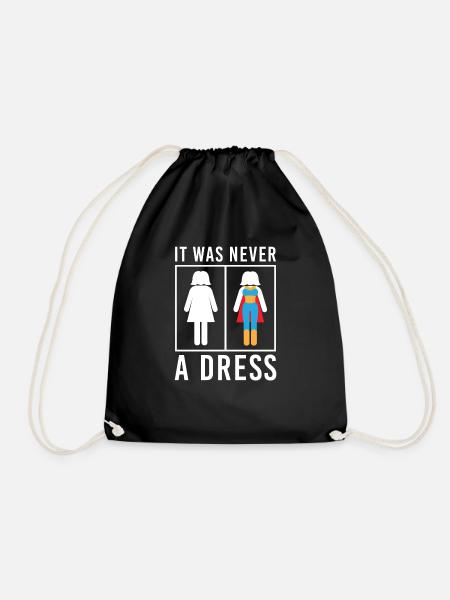 It Was Never A Dress Toilette Kleid WC Schild - Turnbeutel - Schwarz