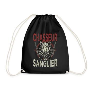 Chasseur de Sanglier Humour Cadeaux Chasse - Sac de sport léger - noir - Devant