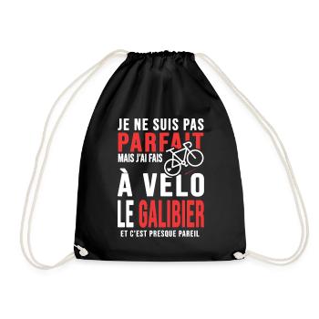 j ai fais le galibier à vélo cadeau velo cycliste - Sac de sport léger - noir - Devant