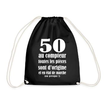 50 ans humour 50 E anniverdaire 50 Ans - Sac de sport léger - noir - Devant
