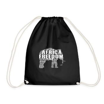 Elephant Family Mama Baby Africa - Drawstring Bag - black - Front