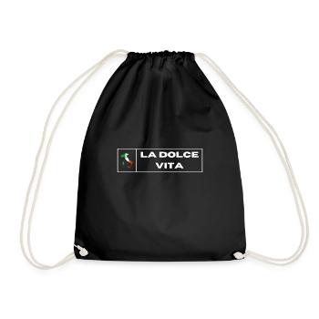 Italia Italy Italien Bella Italia Dolce Vita - Drawstring Bag - black - Front