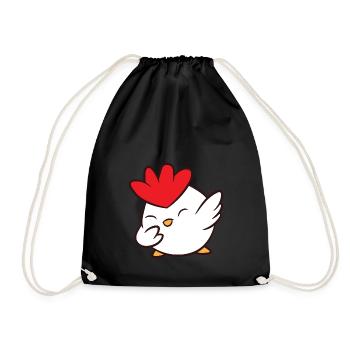Huhn - Dab, dabbing, dabben, tanzen - Turnbeutel - Schwarz - Vorne