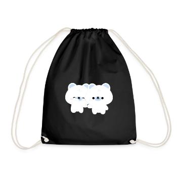 Couple d’ours polaires - Sac de sport léger - noir - Devant
