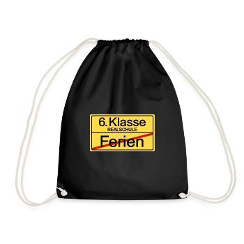6. Klasse Sechstklässler Schulkind Realschule - Turnbeutel - Schwarz - Vorne