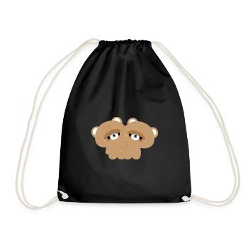 Couple de castors - Sac de sport léger - noir - Devant
