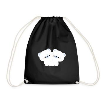 Couple d’ours polaires - Sac de sport léger - noir - Devant