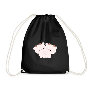 Couple de vaches - Sac de sport léger - noir - Devant