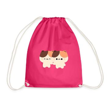 Tortie Katzenpaar - Turnbeutel - Fuchsia - Vorne
