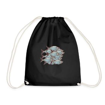 Fischschwarm - Turnbeutel - Schwarz - Vorne