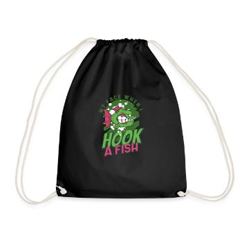 Mon visage quand un poisson mord - Sac de sport léger - noir - Devant