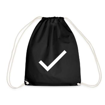 Checkmark | White | gift idea - Drawstring Bag - black - Front