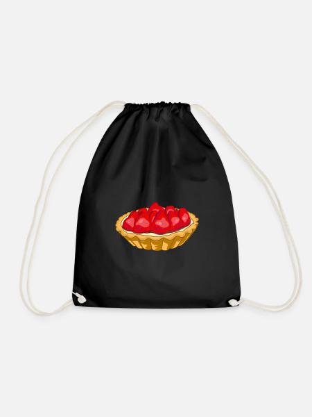Erdbeer-Tarte - Turnbeutel - Schwarz