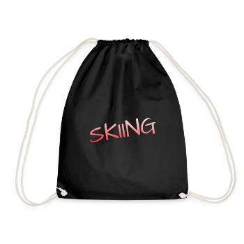 Skiing Ski fahren - Turnbeutel - Schwarz - Vorne