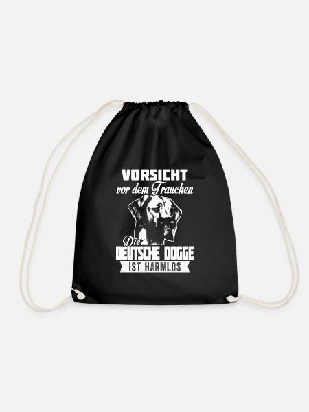 Die DEUTSCHE DOGGE ist harmlos - Turnbeutel - Schwarz