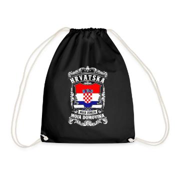HRVATSKA - Croatia - Kroatien - Drawstring Bag - black - Front