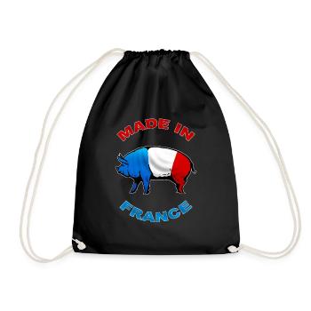 charcutier cochonnailles - Drawstring Bag - black - Front