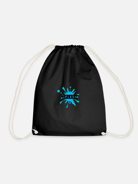 splash Design by (flower coffee) - Drawstring Bag - black