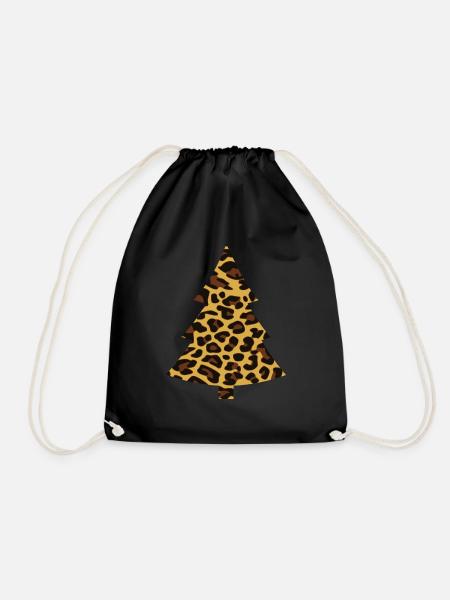 Weihnachtsbaum Leopard - Turnbeutel - Schwarz