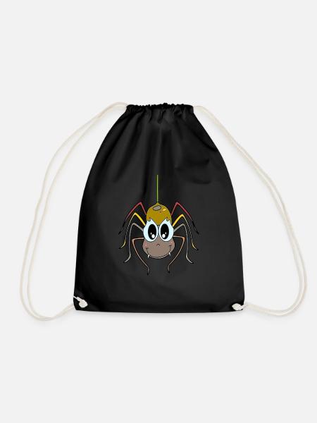 Spinne Spider - Helga die Niedliche Kellerspinne - - Turnbeutel - Schwarz