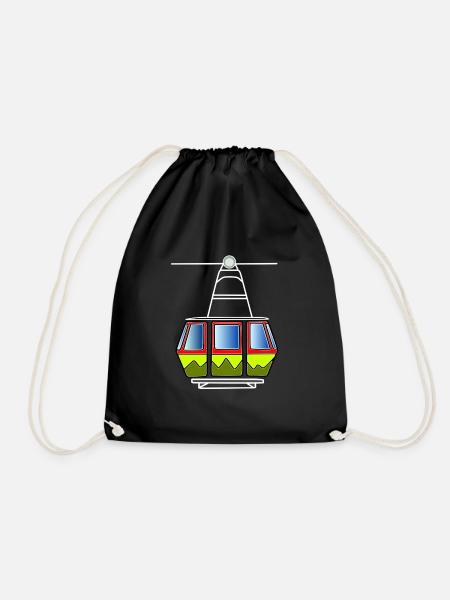 cable car gondola ropeway technology cable car cable car cable car - Drawstring Bag - black