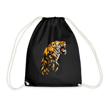 Tiger Polygon Kunst - Turnbeutel - Schwarz - Vorne
