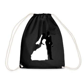 bride and groom 23 - Drawstring Bag - black - Front