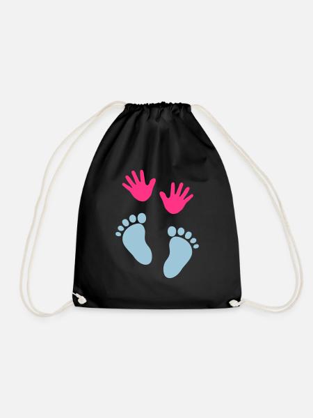 Baby hands and feet - Drawstring Bag - black