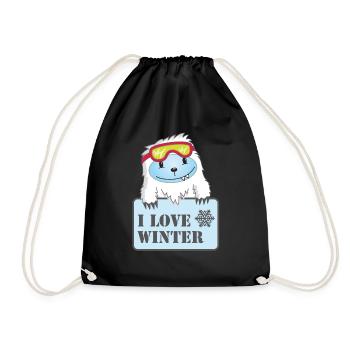 Yeti - J'aime l'hiver - Sac de sport léger - noir - Devant