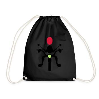 motorcyclist - Drawstring Bag - black - Front