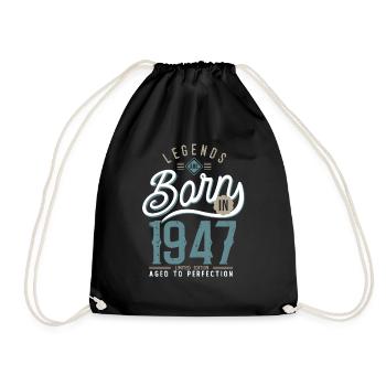 legends are born in 1947, anniversaire 75 ans - Sac de sport léger - noir - Devant