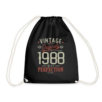 Age perfection 1988, birthday 33 years - Drawstring Bag - black - Front