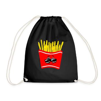 Frites souriantes avec des lunettes de soleil - Sac de sport léger - noir - Devant
