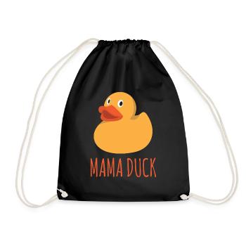 Funny Mama Duck Rubber Ducky Family Matching - Turnbeutel - Schwarz - Vorne