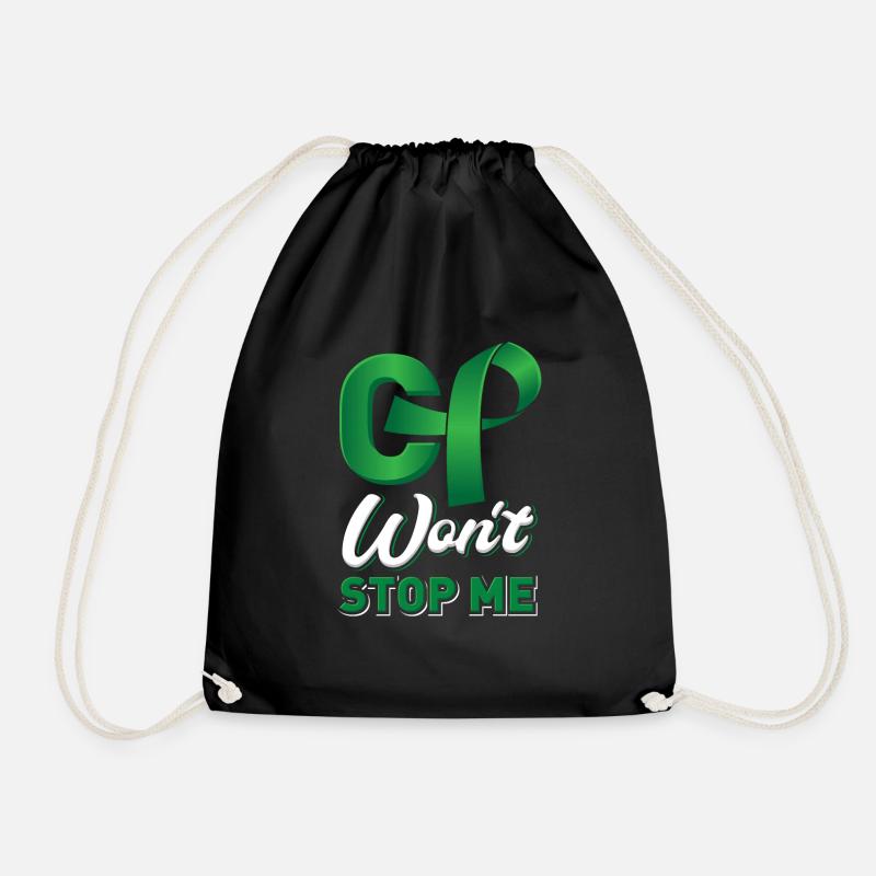 CP Won t Stop Me Cerebral Palsy Awareness - Drawstring Bag - black