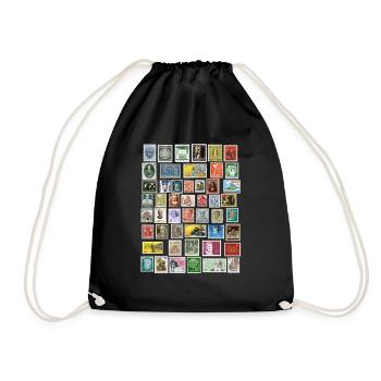 Design of postage stamps - Drawstring Bag - black - Front