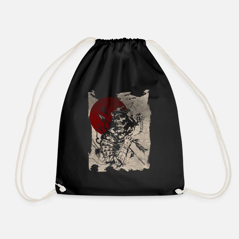 Samurai Warrior Japanese Manga Anime Gift - Drawstring Bag - black