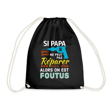 Papa réparateur - Sac de sport léger - noir - Devant