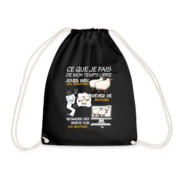 Mouton passion idée cadeau éleveur - Sac de sport léger - noir - Devant