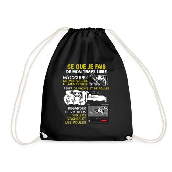 Mes Vaches et mes Poules humour agriculteur - Sac de sport léger - noir - Devant