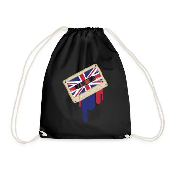 british cassette - Drawstring Bag - black - Front