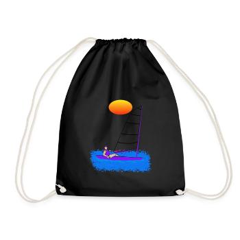 Windsurfen-Surfer-Sommer-Wassersport - Turnbeutel - Schwarz - Vorne
