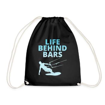 Kitesurfen Kitesurfen Kiteboarding Kiteboarder - Turnbeutel - Schwarz - Vorne